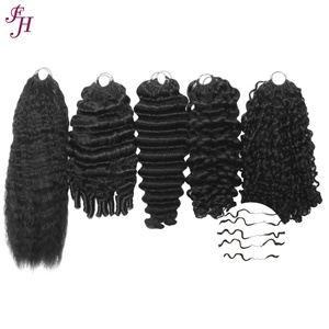 Extensiones de Cabello Humano con Punta de Ganchillo FH, Cabello Humano Rizado Pre-separado con Nudo Milagroso, Sin Trama - Product Image 1