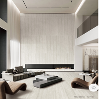 Carreaux de porcelaine HN-TILE aspect travertin moderne 600x1200mm finition mate texture bois antidérapants pour sol et mur chambre hôtel