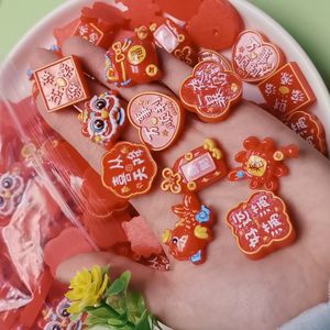 เรซินรูปทรงหลังเรียบสไตล์เทศกาลฤดูใบไม้ผลิน่ารัก100ชิ้น<span class=keywords><strong>ปลาทอง</strong></span>นำโชคกระเป๋าหัวสิงโตนำโชคเครื่องรางสำหรับตกแต่งงานปาร์ตี้ - Product Image 4