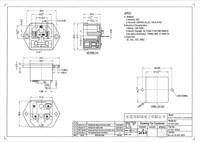 10A 250V AC IEC 320 C14 Ac Prise d'entrée encastré Snap in Power Adapter Fusible Holder C14 Industrial Connector