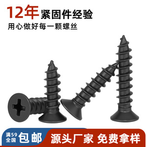 Vis autotaraudeuses à tête fraisée Phillips noires Junchen M1-M6 en acier au carbone de grade 4.8 pour la construction en bois et les cloisons sèches - Product Image 5
