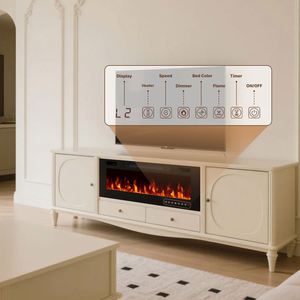 18-inch 750 Wát điện điều khiển từ xa TV <span class=keywords><strong>LCD</strong></span> đứng lò sưởi TV Thiết kế 12 ngọn lửa màu sắc 12 ngọn lửa giường màu sắc màn hình cảm ứng giao diện - Product Image 6