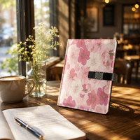 Carnet personnalisé avec impression florale UV 4K, journal en cuir PU personnalisé pour cadeau de mariage et papeterie féminine, cadeau d'entreprise