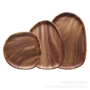 Black Walnut Wood <b>Tray</b> Oval Serving Plate For Coffee <b>Tea</b> Hotel Dining Fruit Display Storage Decorative Tableware - Product Image 5