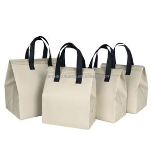 Sac isotherme noir non tissé en gros d'usine, sac repas isotherme grand format, sac à main d'emballage jetable robuste - Product Image 2