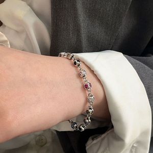 Yinruitai S925 Sterling Silver <b>Rainbow</b> Zirconia <b>Bracelet</b> Geometric Design Everyday Wear - Product Image 4