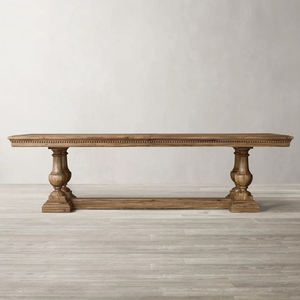 आरएच अमेरिकन सॉलिड वुड डाइनिंग टेबल ओक रेट्रो आयताकार डेस्क एंटीक डू ओल्ड बिग बोर्ड टेबल कॉन्फ्रेंस टेबल कस्टम - Product Image 6