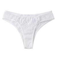 Culottes taille basse pour femmes, style européen et américain, sexy, ajourées, en dentelle personnalisée, lingerie transparente à bord festonné à la française