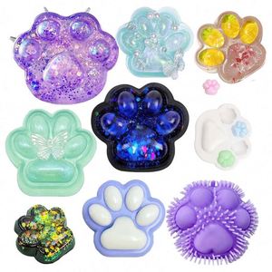 12pcs <b>Cat</b> Paw Mochi <b>Squishy</b> Ball Gift Set Ultra Soft TPR Material Sensory Fidget Stress Relief Therapy Kawaii Squeeze Toys - Product Image 6