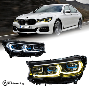 Luces Delanteras para Automóvil AKD para BMW Serie 7 G12 2016-2018, Estilo Actualizado 2022, Doble Color Amarillo y Blanco, Faros LED de Doble Color - Product Image 1
