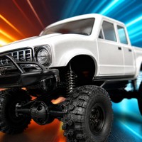 Camion RC Rock Crawler 4x4 Télécommandé Vintage Tout-Terrain 2.4G Suivez-moi Pare-buffle Phares antibrouillard Homologué CE EN71 Chargeur