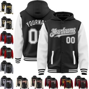 เสื้อฮู้ดดี้แบบมีซิป คอตตอนเบลนด์ สไตล์ Letterman สำหรับผู้หญิง มีกระเป๋า - Product Image 1