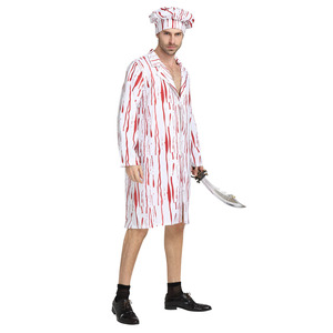 <span class=keywords><strong>Disfraz</strong></span> <span class=keywords><strong>de</strong></span> Halloween TV y película Horror Hombre Chef Cosplay Disfraces Blanco Fantasía <span class=keywords><strong>Diablo</strong></span> Traje para hombres y parejas - Product Image 2