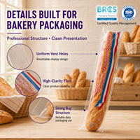 Sacs d'emballage pour pain grillé en plastique de qualité alimentaire certifiée FDA, sacs à soufflet personnalisés imprimés en BOPP micro-perforé