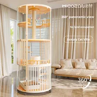 Панорамная роскошная цилиндрическая вилла-клетка Meow Sky City для кошек с интегрированным туалетом для домашних кошек