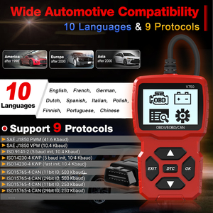 V750 OBD2 Car <strong>Code</strong> Scanner OBDII Fault <strong>Codes</strong> <strong>Reader</strong> Check Engine Light Diagnostic Tool <strong>for</strong> 12V Cars 1996+ 1 Year Warranty - Product Image 4