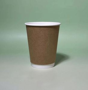 Vaso de Papel de Doble Pared Totalmente Biodegradable con Revestimiento de PLA para Café Caliente, Té con Leche, Vaso Desechable Aislado con Diseño Ondulado para Compras - Product Image 4