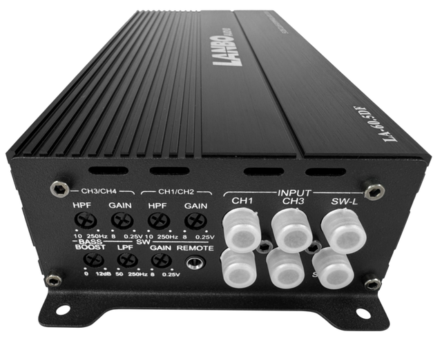 Full Range 5-Channel Class D Car Amplifier -- 60W X 4 +220W X 1 RMS, Compact High Performance