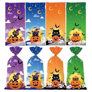 50 pièces/paquet Halloween fantôme bonbons Snack sac Eid Mubarak traiter sacs en plastique Biscuit biscuits cadeau fête poche plate pour enfant - Product Image 5