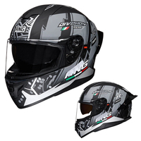 Casque de moto intégral certifié DOT en ABS, absorbant les chocs, résistant à l'eau, respirant, coupe-vent, avec double visière, unisexe