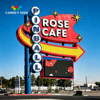 Enseigne Carrey personnalisée, grande enseigne extérieure pour bâtiment commercial, café de rue, boutique, signalétique rétro pour la signalisation directionnelle, logo