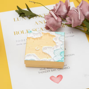 Boîte à bijoux à couvercle coulissant imprimée à l'encre, avec poignée en papier, idéale pour cadeau - Meilleures ventes - Product Image 6