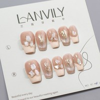 RONIKI Faux Ongles Courts Arrondis à Presser, Sûrs pour le Travail Quotidien, Réutilisables, en Gel, Manucure Simple pour Femmes