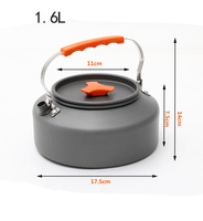 Bouilloire moderne en alliage d'aluminium anodisé de 1,6 L pour cuisinière à gaz - Durable et portable pour le camping et la cuisine en plein air