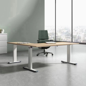 Modern Home Office <b>Large</b> Surface <b>L</b>-<b>Shaped</b> Convertible Sit-Stand <b>Desk</b> Height Adjustment Computer <b>Desk</b> - Product Image 5