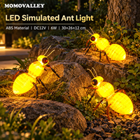 MOMOVALLEY LED Ant Garden Christmas Light 30cm ABS Insect Motif Landscape Decoration DC12V 6W for Outdoor Park Resort Display