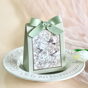 Nouvelle mode oiseau <span class=keywords><strong>Vintage</strong></span> français Sen série vert Champagne vin rouge Texture mariage cadeau boîte à <span class=keywords><strong>sucre</strong></span> - Product Image 1