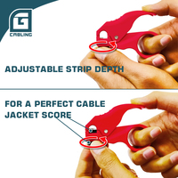 Alat Pengupas Kabel Gcabling Desain Baru Warna Merah untuk Cat5e Cat6 Cat8, Nyaman Digunakan Satu Tangan dengan Bantuan Pegas