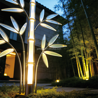 Lumière sculpturale LED RGB extérieure en forme de bambou (acier inoxydable + PC) IP65 étanche, contrôlée par télécommande, éclairage de jardin