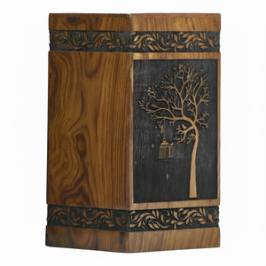 Urnas decorativas Urnas de cremación de madera para hombres y mujeres Urnas funerarias Urnas hechas a mano Urnas de entierro a bajo precio - Product Image 1