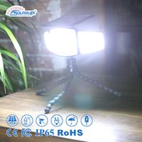 Lampe solaire de jardin Solarup à 3 têtes LED avec trépied flexible, indice de protection IP65, détecteur de mouvement, résistante à l'eau, projecteur portable