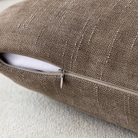 Sarung Bantal Chenille Bertekstur Tenun Slub Vertikal, Sarung Bantal Hias Warna Bumi untuk Sofa