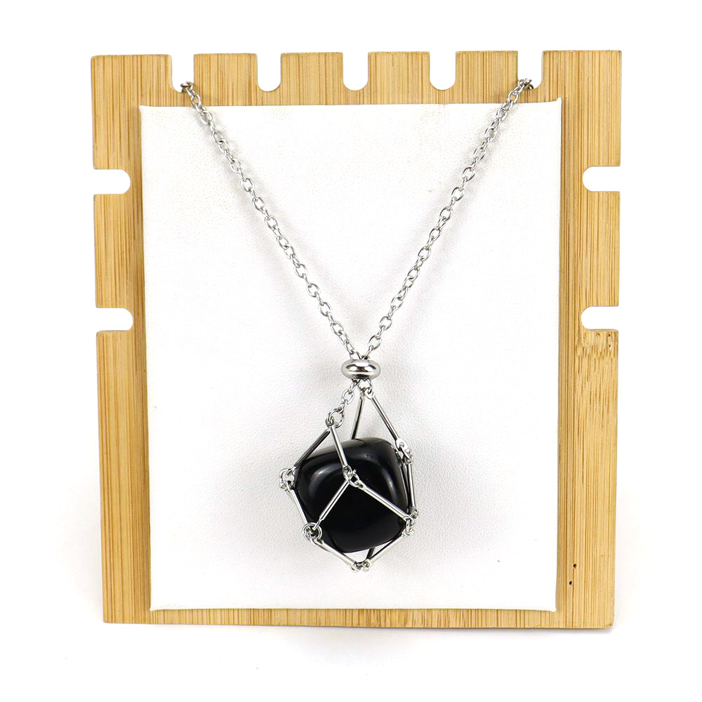 Collana con gabbia di - Ciondolo gabbia gemma per pietre, fai da te, catene per creazione di gioielli, per famiglie, amici, amanti delle gemme, pietra non inclusa