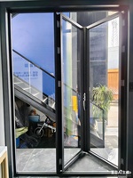 Ventanas Modernas Plegables de Aluminio y Vidrio Templado Doble, Diseño Minimalista, Resistentes al Viento y al Calor, para Hospitales y Patios