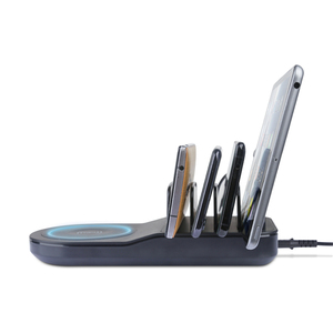 Stazione <span class=keywords><strong>di</strong></span> Ricarica Portatile Multi USB Personalizzabile con Logo, 4 Porte, 5 in 1, Ricarica Wireless Rapida per Telefoni e Tablet - Product Image 3
