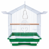 Cage à oiseaux en gros avec perchoir et mangeoire, cage portable en fil métallique pour perruche, canari, pinson, agapornis