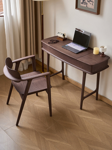 Table de toilette de petite taille en bois massif de chêne d'Amérique du Nord, style antique simple, avec couvercle rabattable multi-plis et miroir, table de <span class=keywords><strong>maquillage</strong></span> - Product Image 5