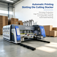HUAYU One Pass golfkarton print-, sleuf- en stansmachine voor de productie van standaard en op maat gemaakte kartonnen dozen