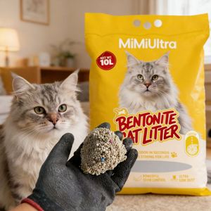 Litière pour chat en bentonite de sodium à charbon actif sphérique - 99 % sans poussière, hautement absorbante, contrôle des odeurs, disponible en formats 4 kg/8 kg/20 kg - Product Image 1