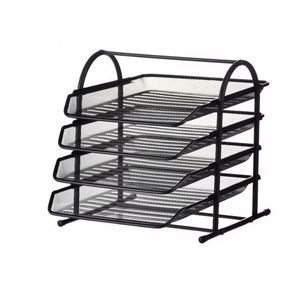 Wholesale Hot Sale 2/3/4/5 Tier Sliding Metal <b>File</b> Tray Black Office Home Bedroom <b>Paper</b> Letter Storage - Product Image 2