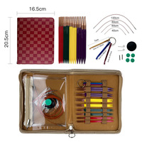 Juego de Agujas de Tejer Circulares Intercambiables de 8 Tamaños y 12 cm, Lisas y Pulimentadas, con Estuche con Cierre para Tejer a Mano