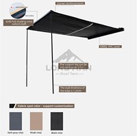 Auvent de voiture 90 degrés en vinyle enduit noir 420D, tube de 1,2 mm, 6 tailles, housse en aluminium 1000G, base en prunier, OEM 4x4 pour le camping