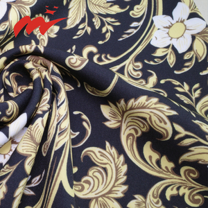 Thiết Kế Sang Trọng Lớn Hoa Vàng Trọng Lượng Nhẹ 4 Cách Căng Spandex 100D <span class=keywords><strong>Polyester</strong></span> Dệt Hoa In Vải Cho Váy Áo Cánh - Product Image 3