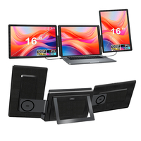 Extensor de Pantalla para Portátil, Monitor Portátil de 16 Pulgadas, Plug & Play, Pantalla Desmontable, Monitores para Juegos con Tipo-C y HD para Windows y Mac