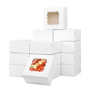 Caja de Embalaje de Cartón Mini Personalizada para Cupcakes, Galletas y <span class=keywords><strong>Donuts</strong></span> con Ventana Transparente de PVC, Bonita y Apta para Uso Alimentario - Product Image 1