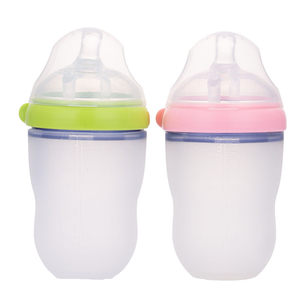 Vente en gros usine OEM sans Bpa <span class=keywords><strong>Anti</strong></span> coliques biberon de <span class=keywords><strong>lait</strong></span> pour bébé 250ml 8oz biberon en Silicone avec poignée - Product Image 4